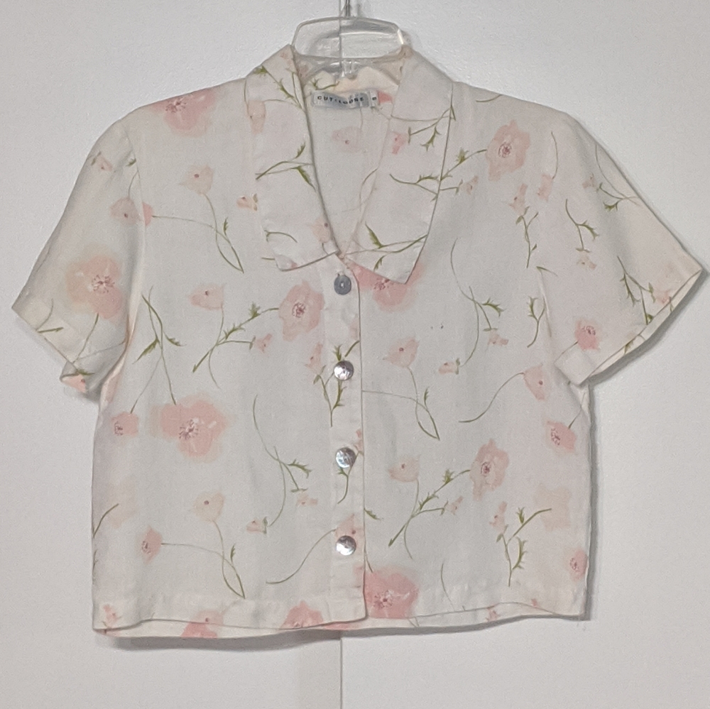 Floral Linen Crop Top